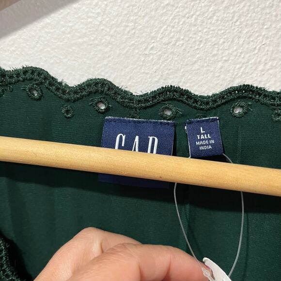 Gap Green Maxi Dress L Tall NWT Holiday Party Long Sleeve Emerald Evening - Picture 8 of 11